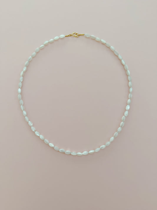 Mother of Pearl Rice Necklace