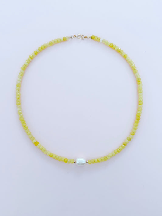Sunshine & Pearl Beaded Choker Necklace