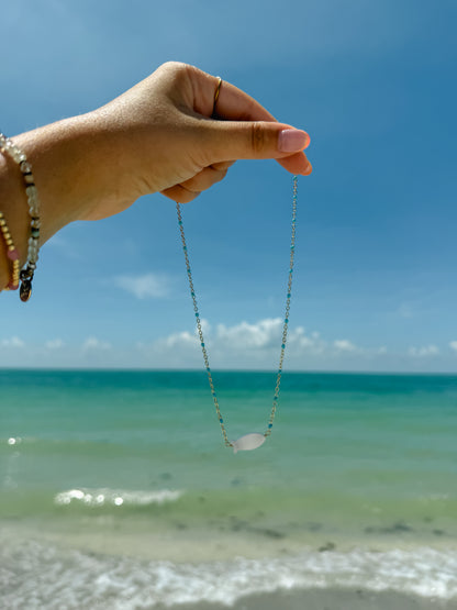 Blue Satellite Fish Necklace