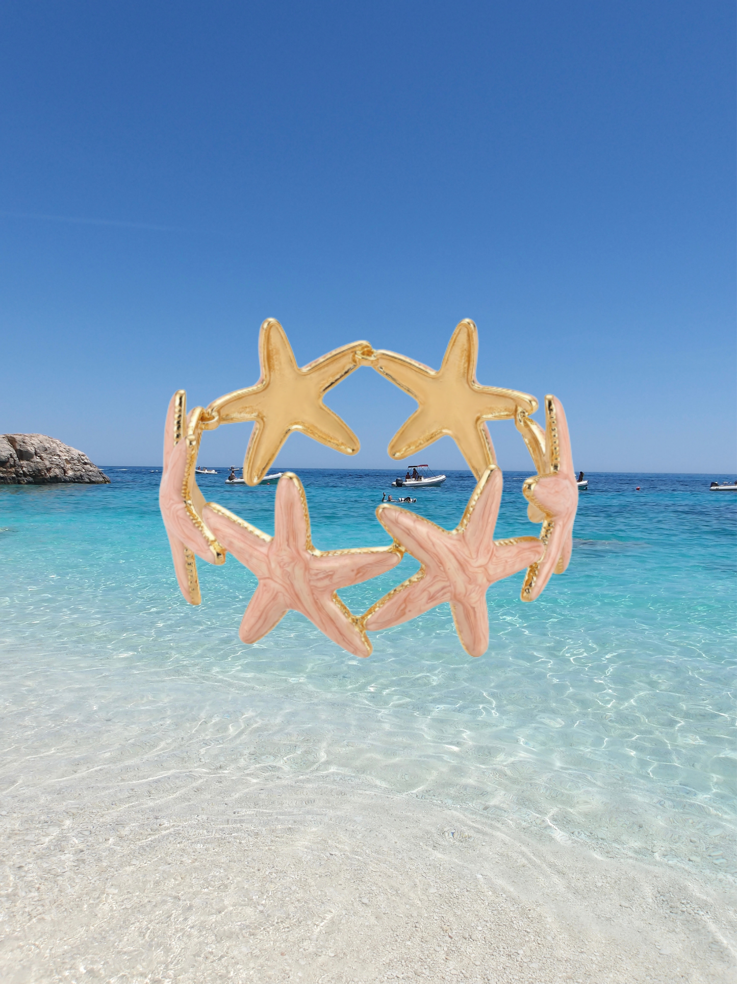 Pink Starfish Cuff Bracelet