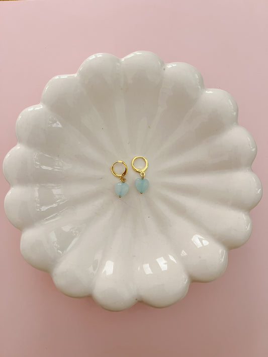 Light Blue Heart Earrings