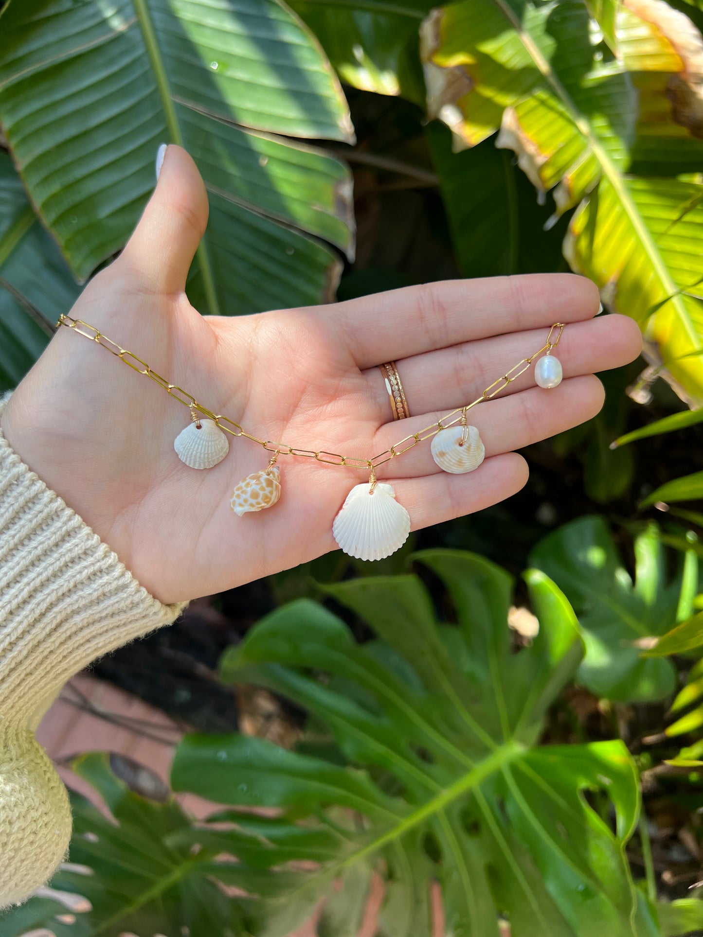 Real Seashell Charm Necklace