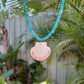Blue Beaded Scallop Shell Necklace