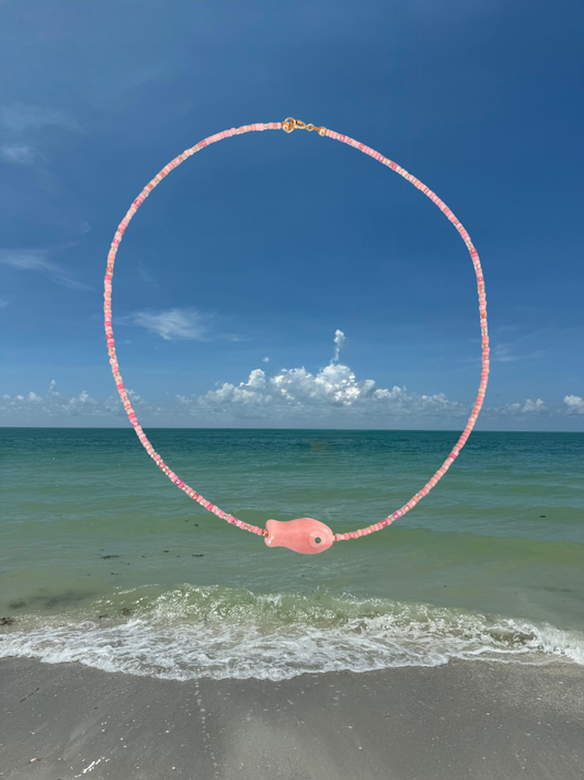 Pink Fish Necklace