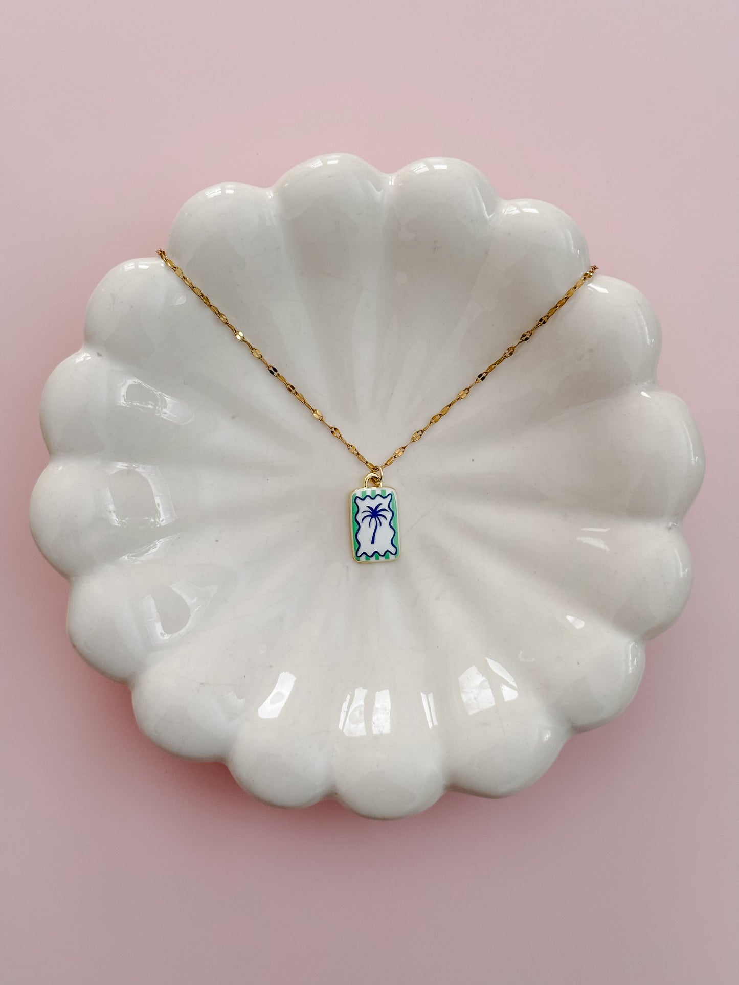 Stripe Palm Tree Necklace