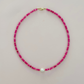 Magenta & Orange Pearl Beaded Necklace