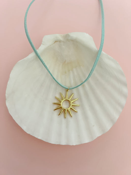 Suede Sun Necklace