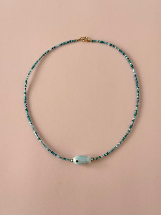 Light Blue Fish Necklace