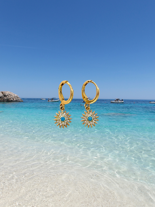 Turquoise Sun Earrings