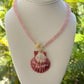 Pink Beaded Seashell Necklace