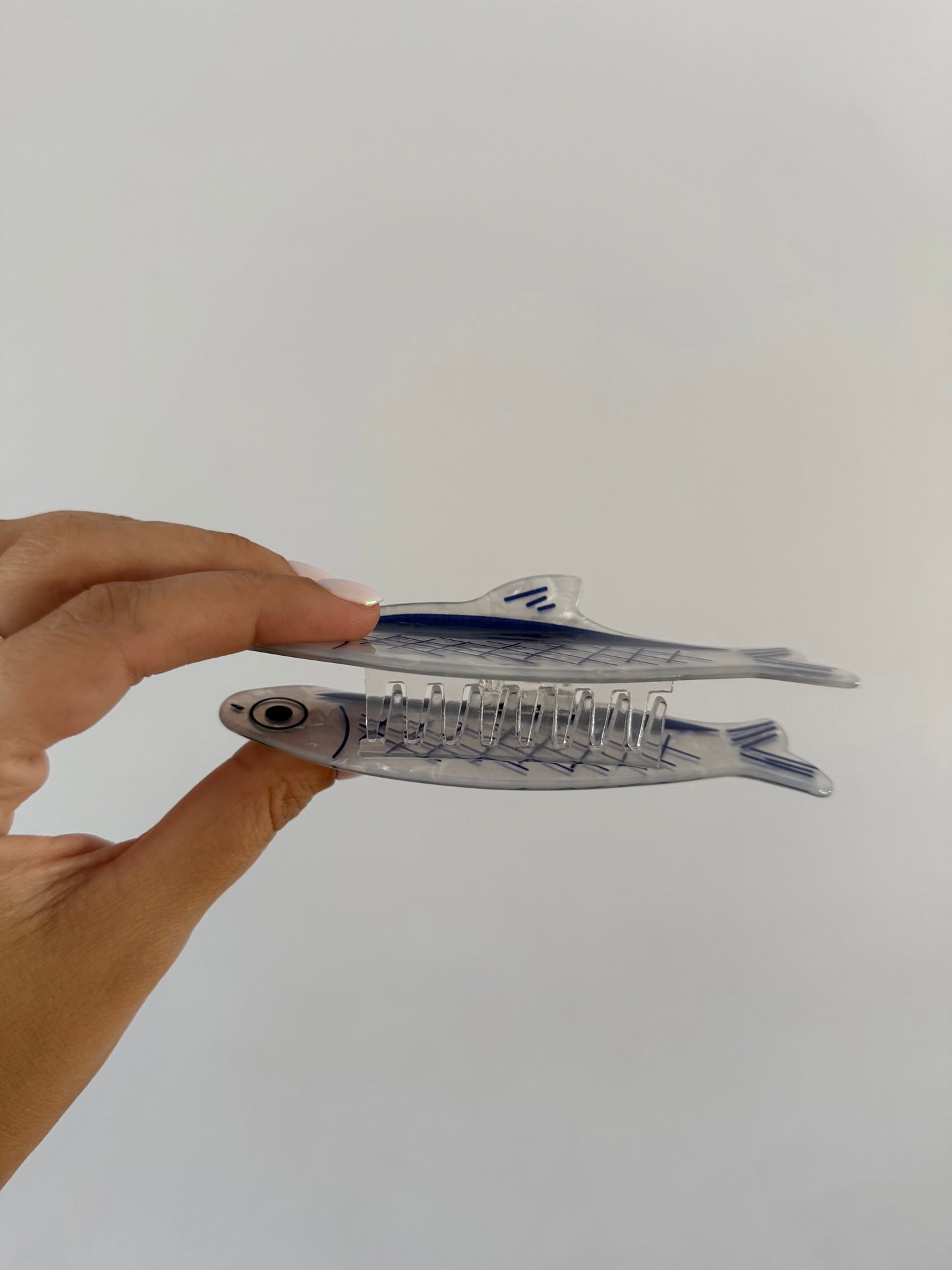 Navy Fish Hair Clip