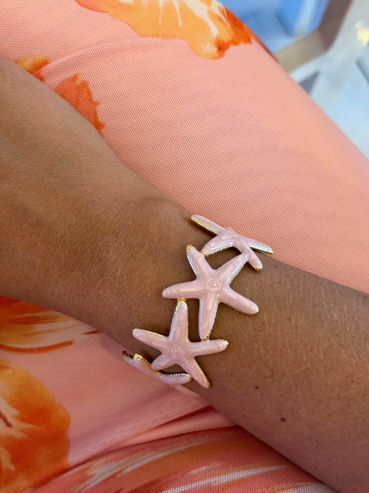 Pink Starfish Cuff Bracelet