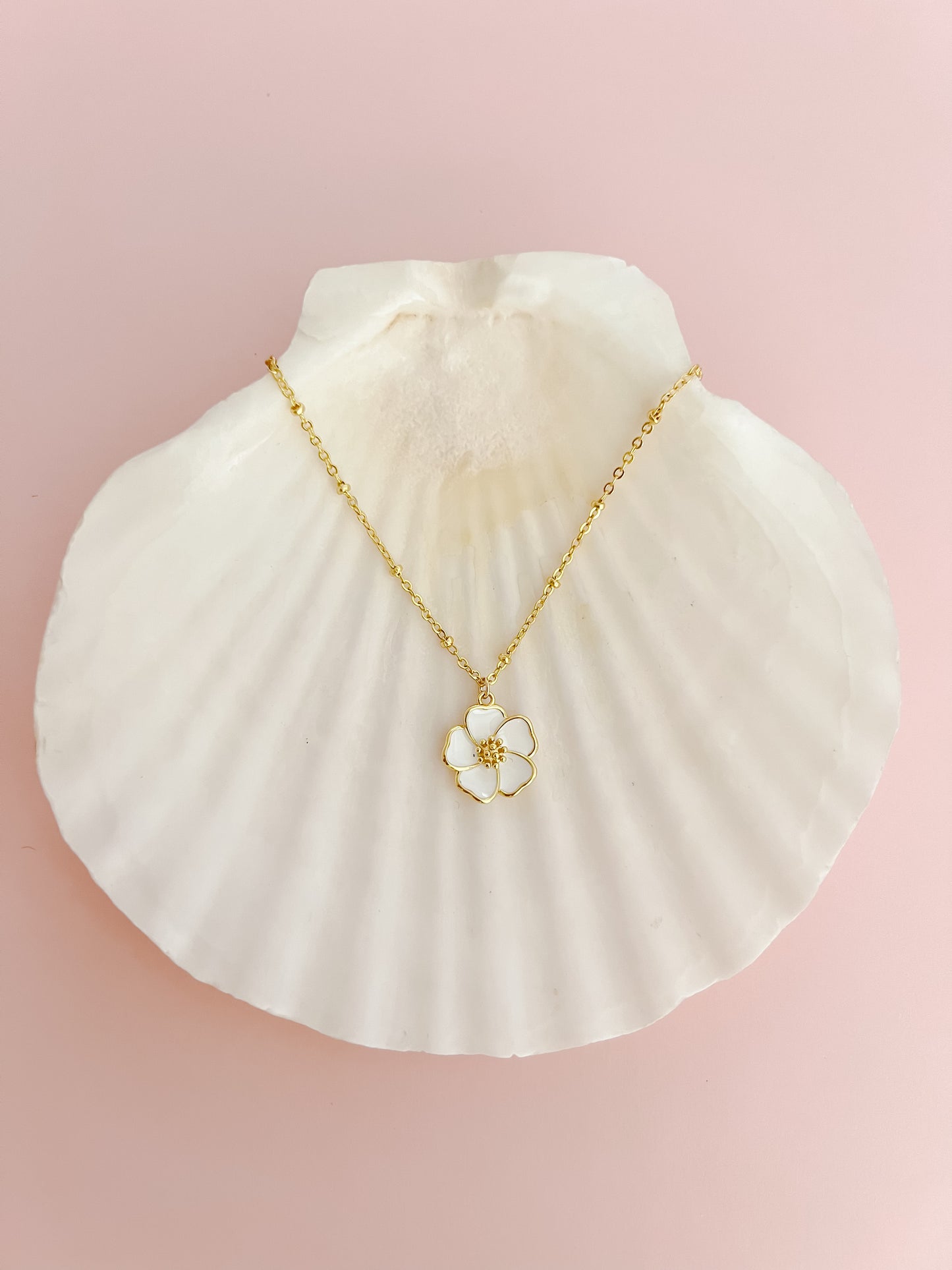 White Hibiscus Necklace