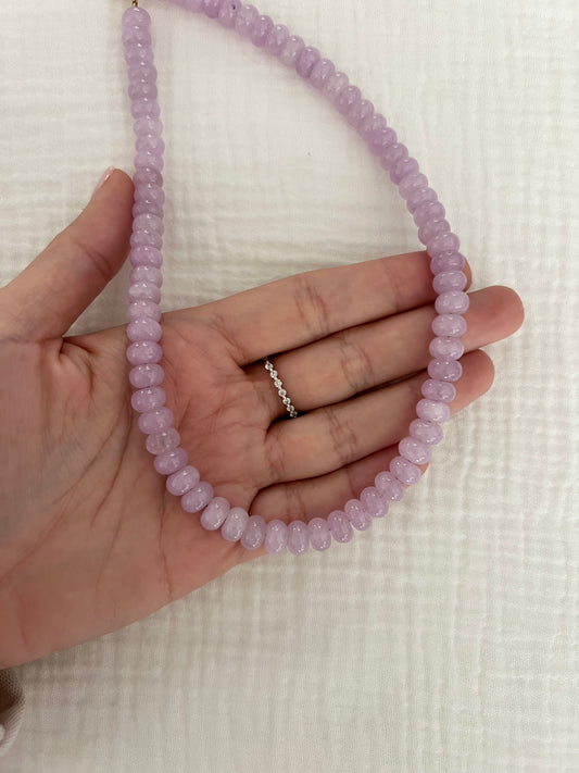 Purple Jade Beaded Necklace