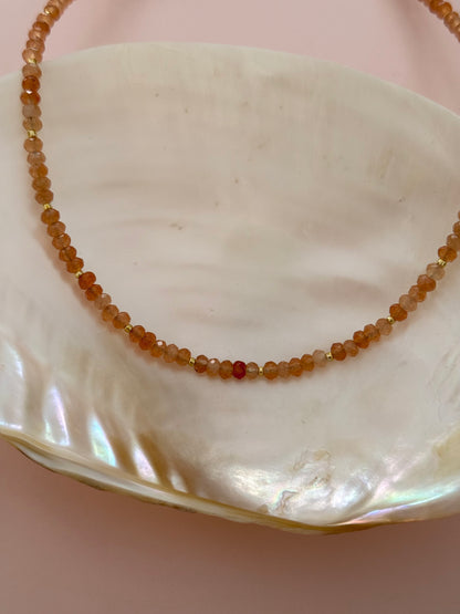 Pumpkin Beaded Necklace