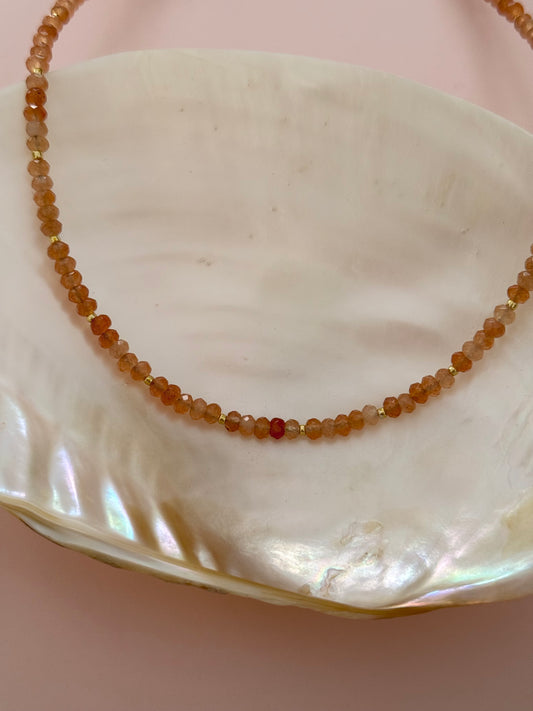 Pumpkin Beaded Necklace