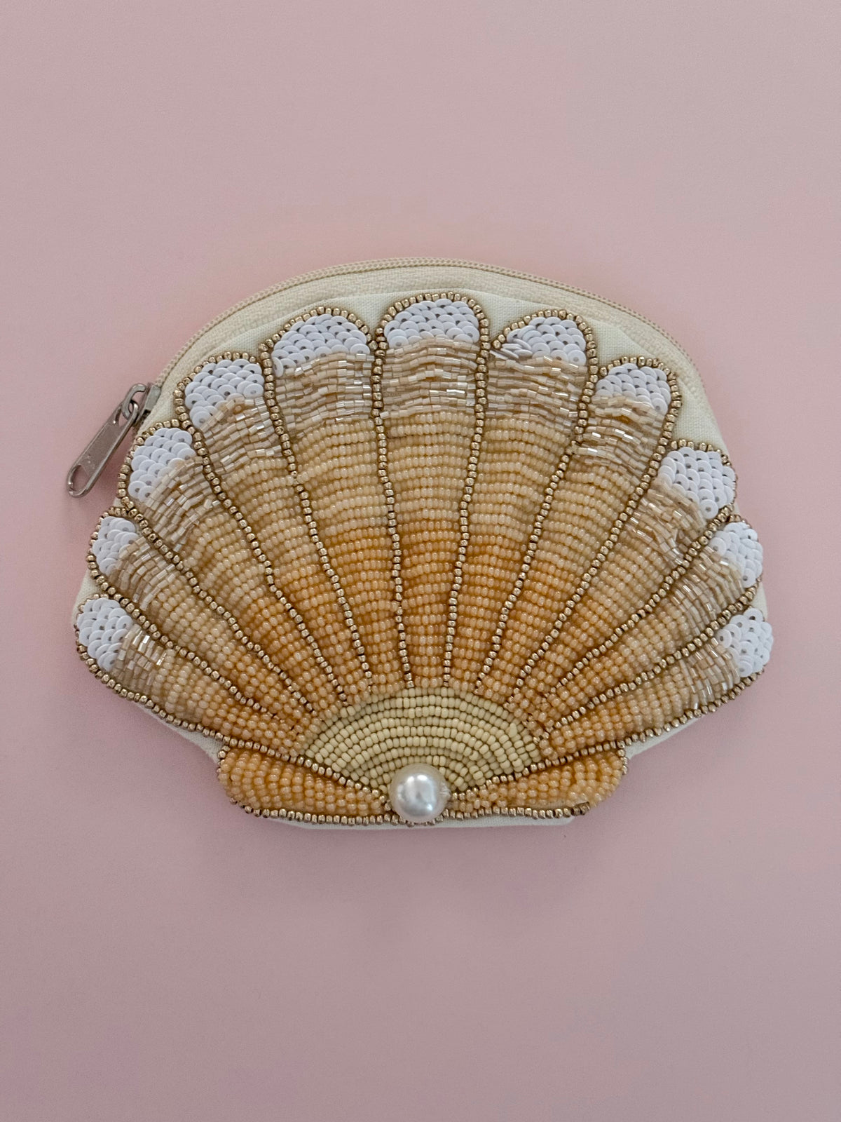 Orange Seashell Coin Pouch