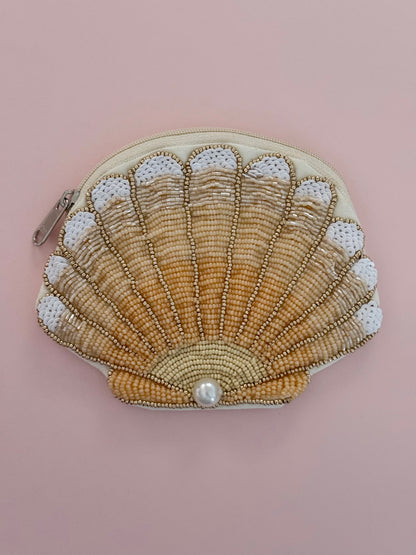 Orange Seashell Coin Pouch