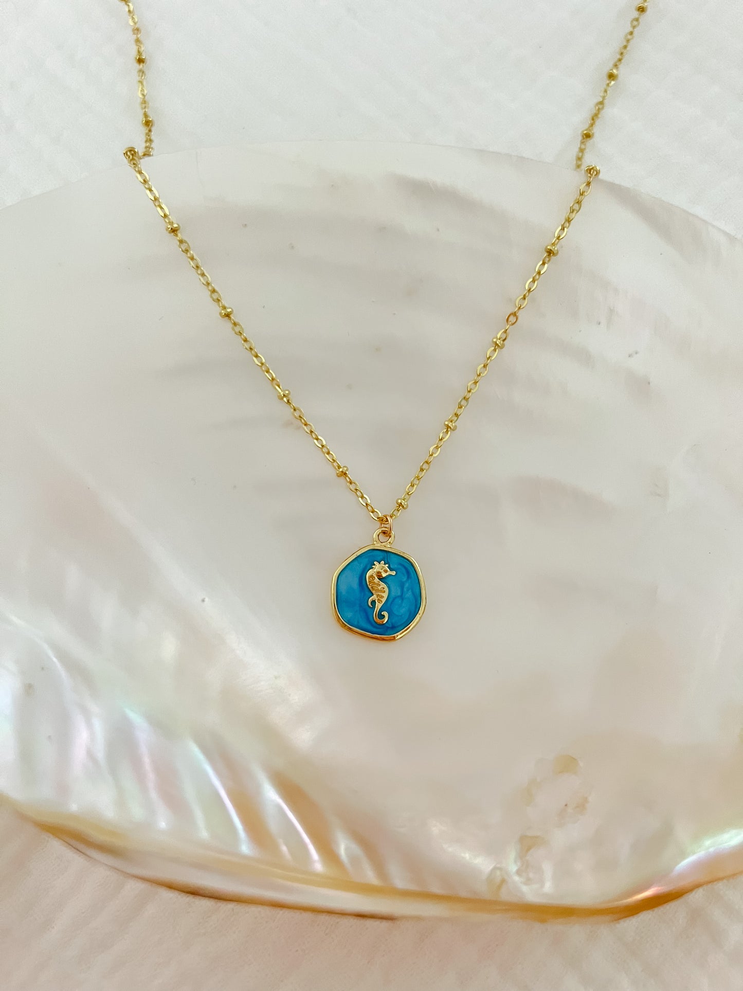 Blue Seahorse Necklace