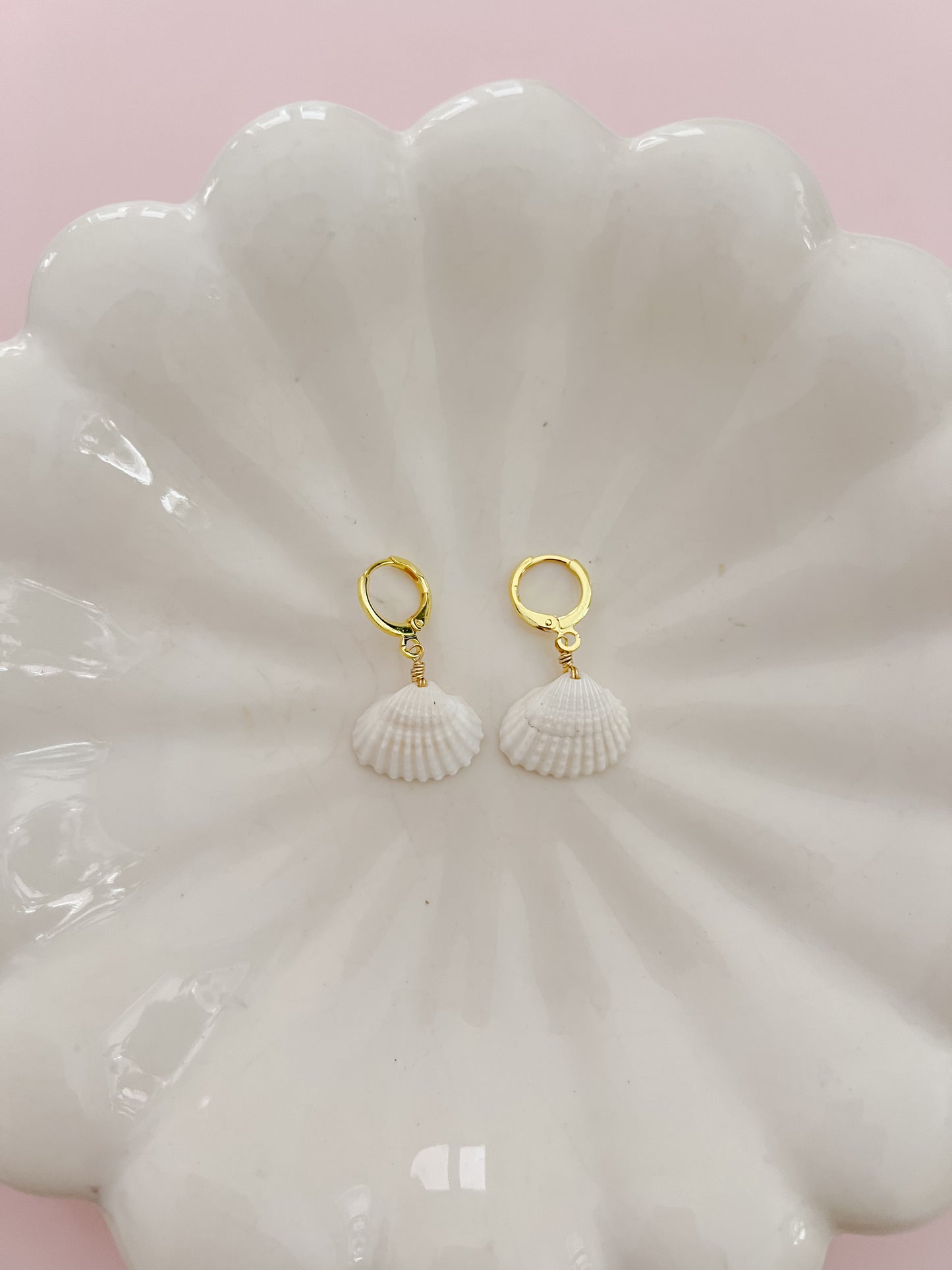 White Seashell Earrings