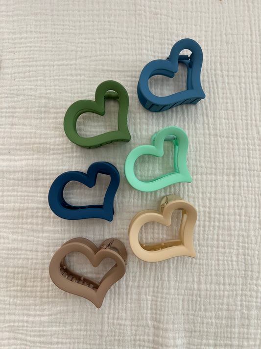 Heart Shaped Hair Claw Clips