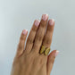 Gold Stainless Steel Double Shell Ring
