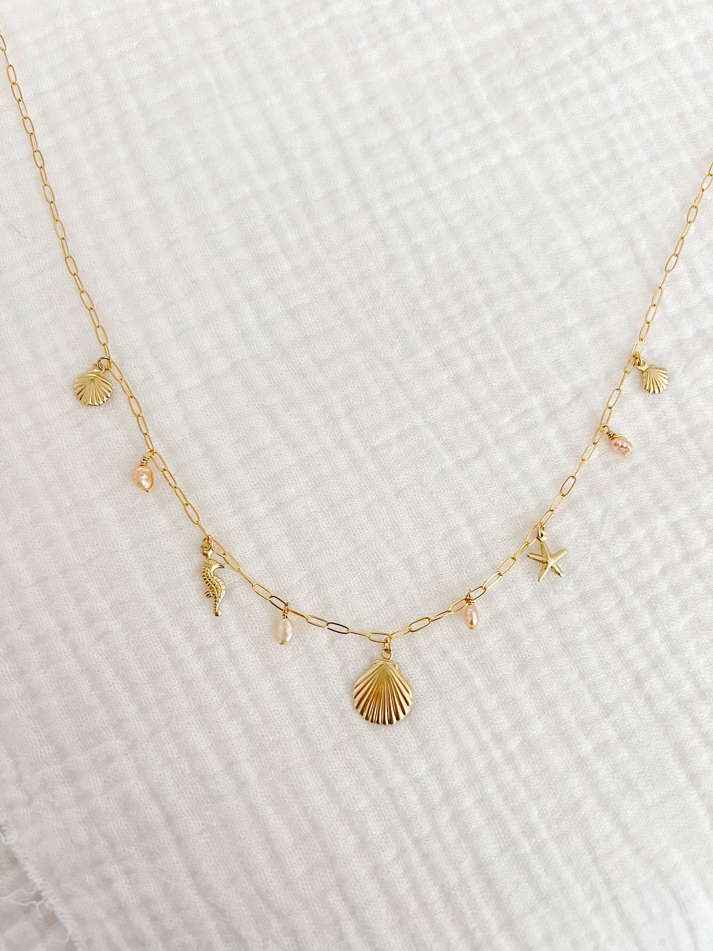 Seaside Gold Filled Charm Necklace