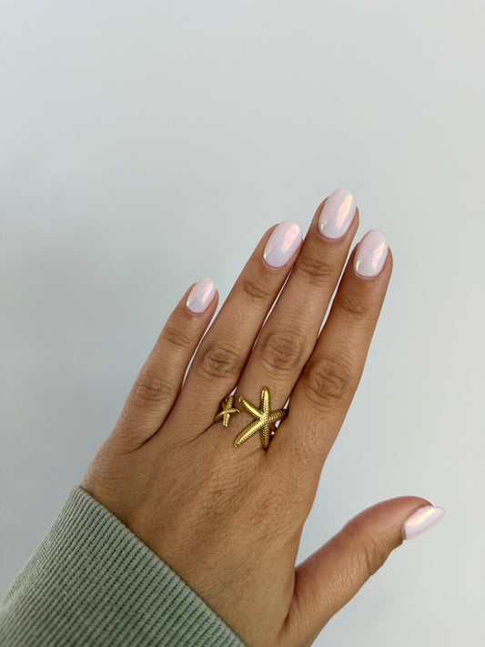 2 Gold Starfish Ring