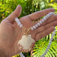 Pale Blue Beaded Seashell Necklace