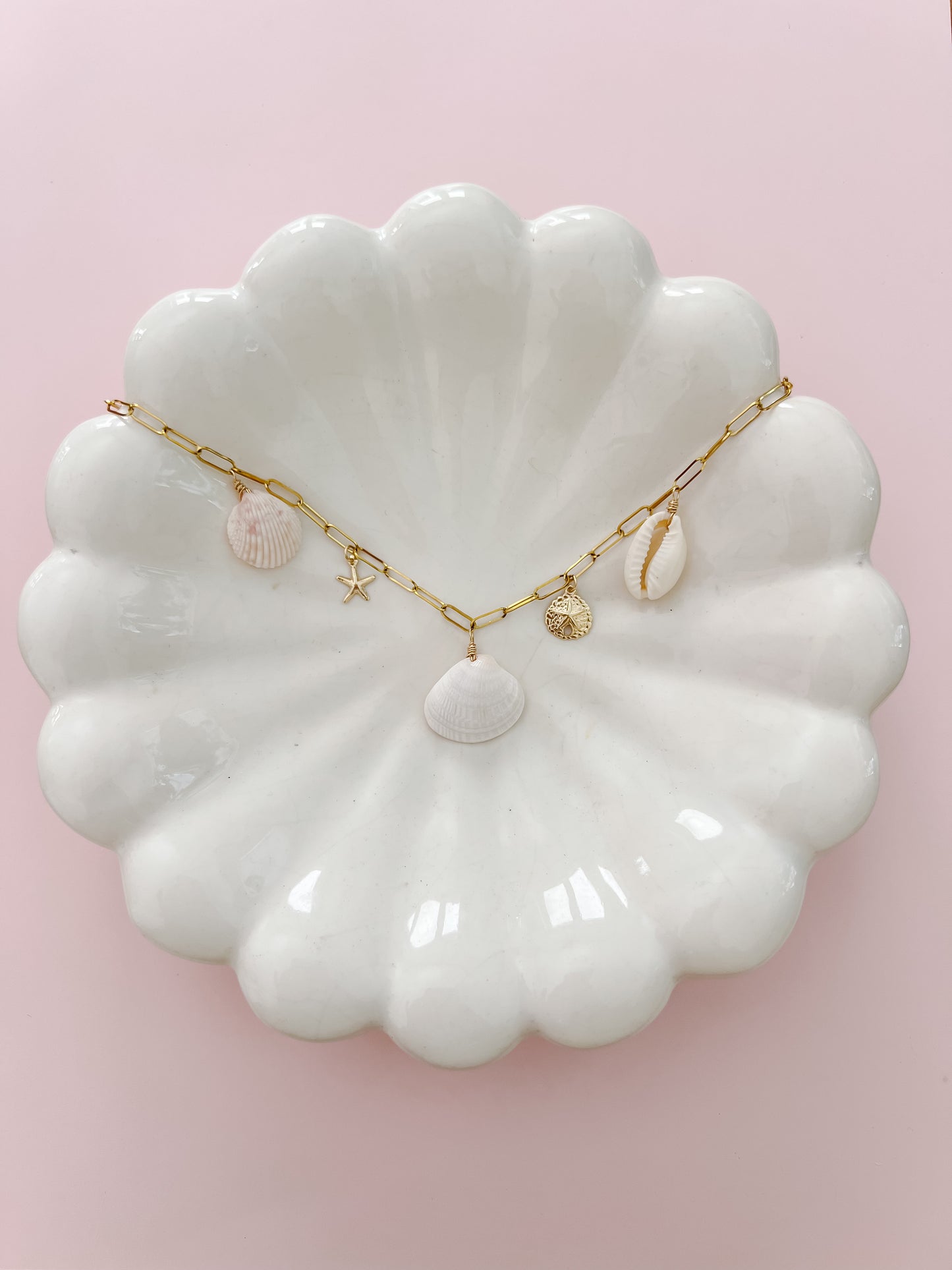 Real Seashell Charm Necklace