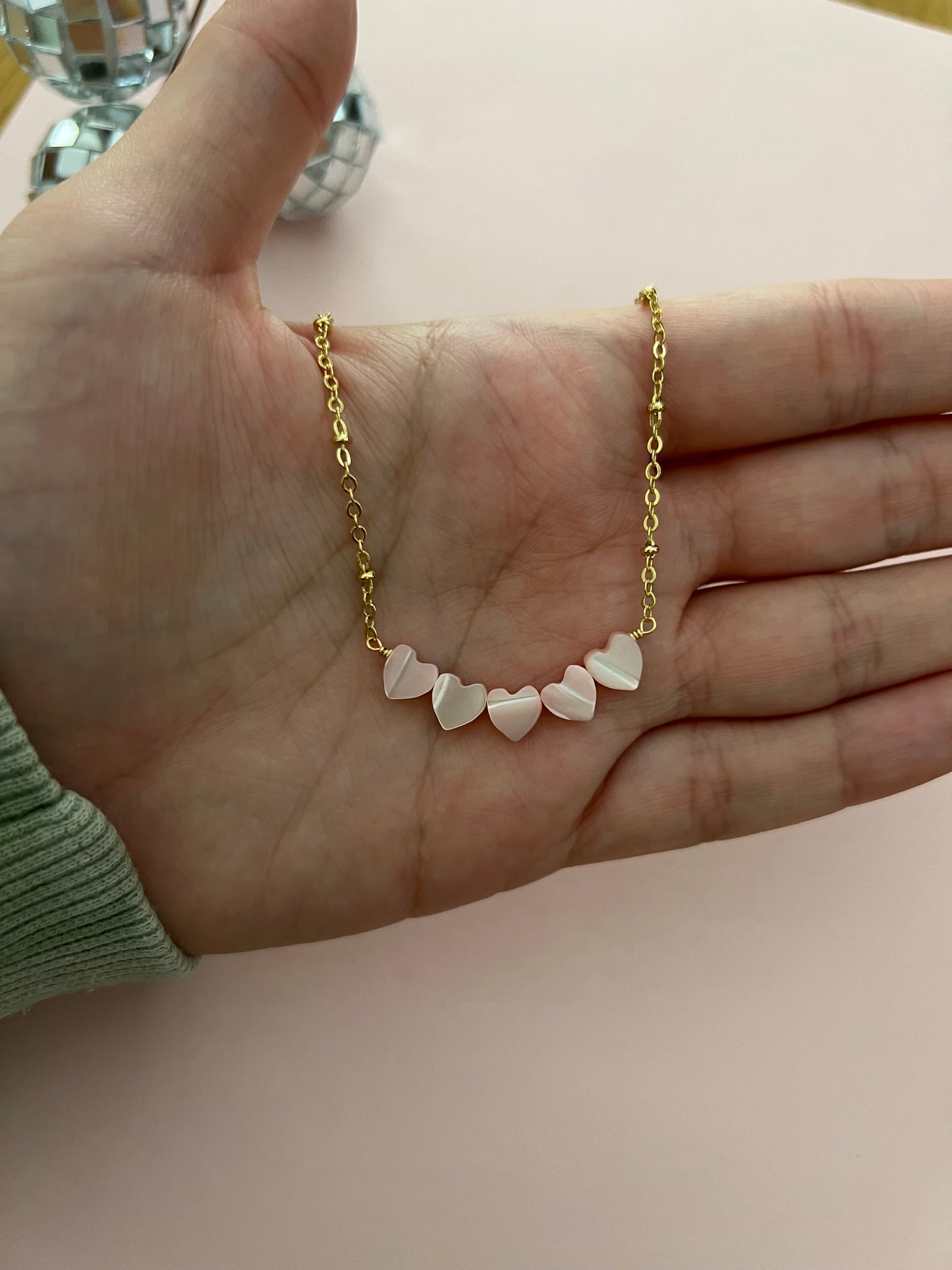 Pink Shell Heart Necklace