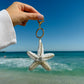 Beaded Starfish Bag Charm Key Chain
