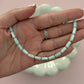 Light Blue Pearly Cylinder Necklace