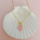 Pink Shell Heart Toggle Necklace