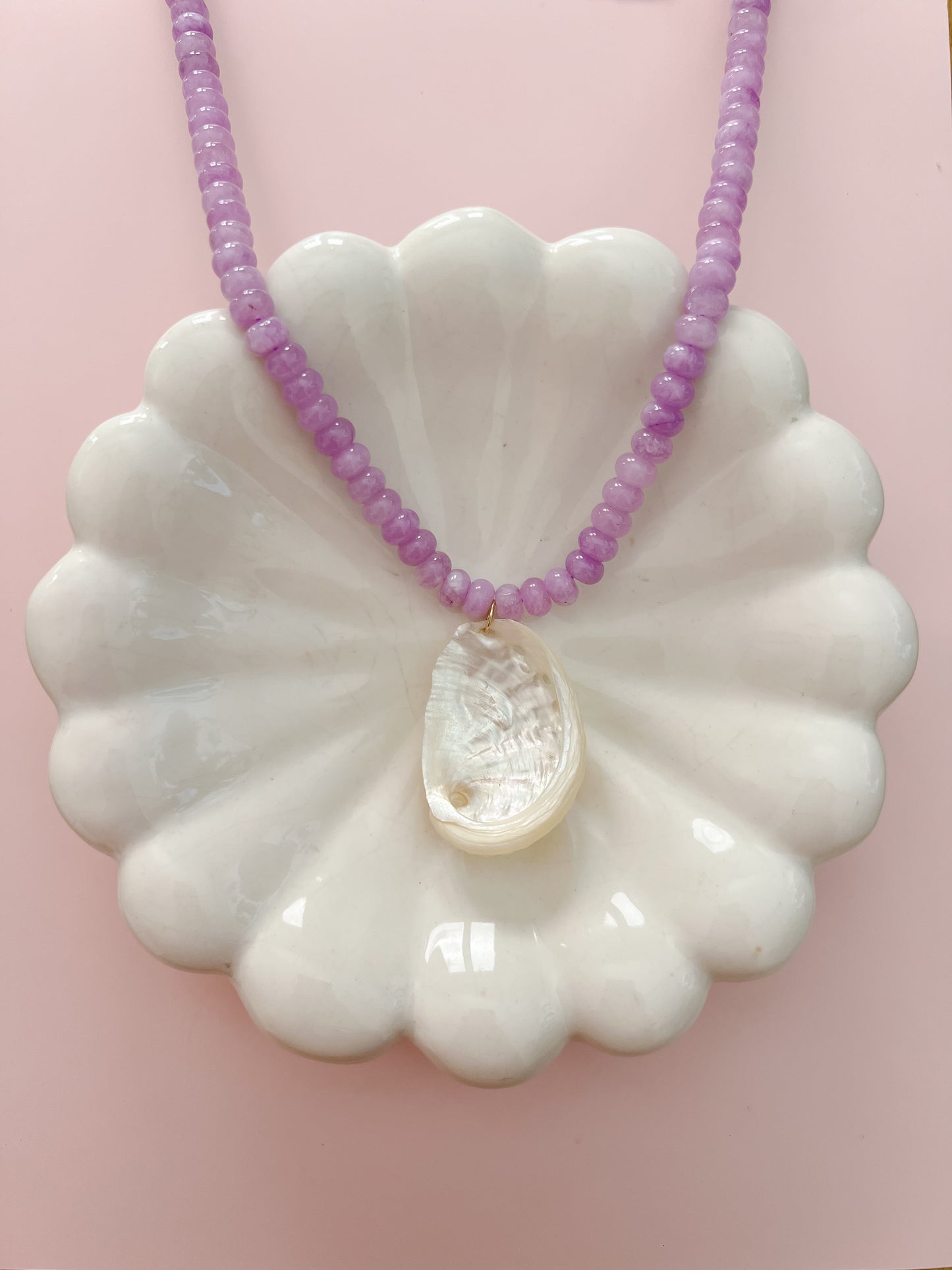 Purple Jade Shell Necklace