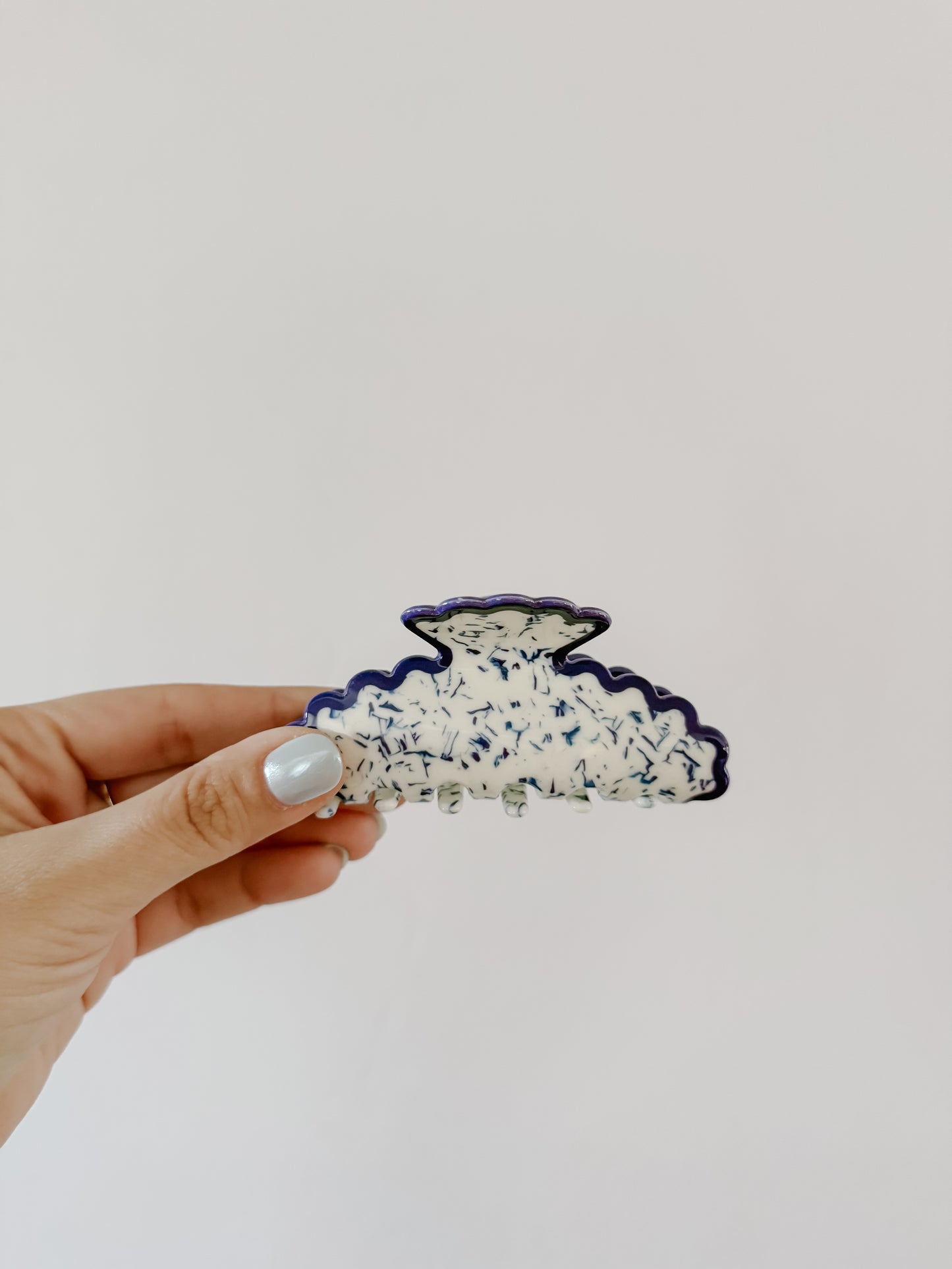 Blue & White Wavy Hair Clip