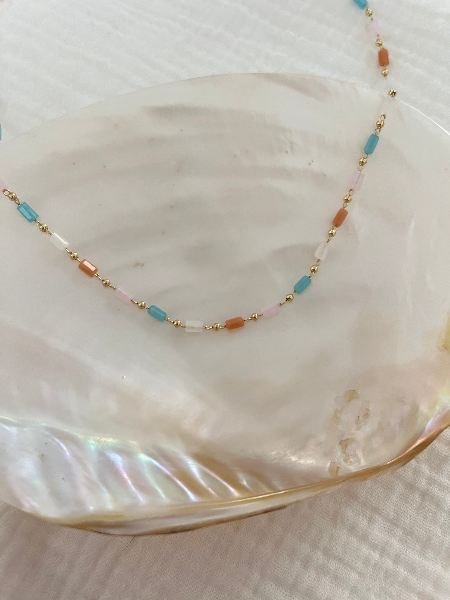 Funfetti Beaded Chain Layering Necklace