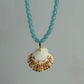 Blue Beaded Seashell Necklace