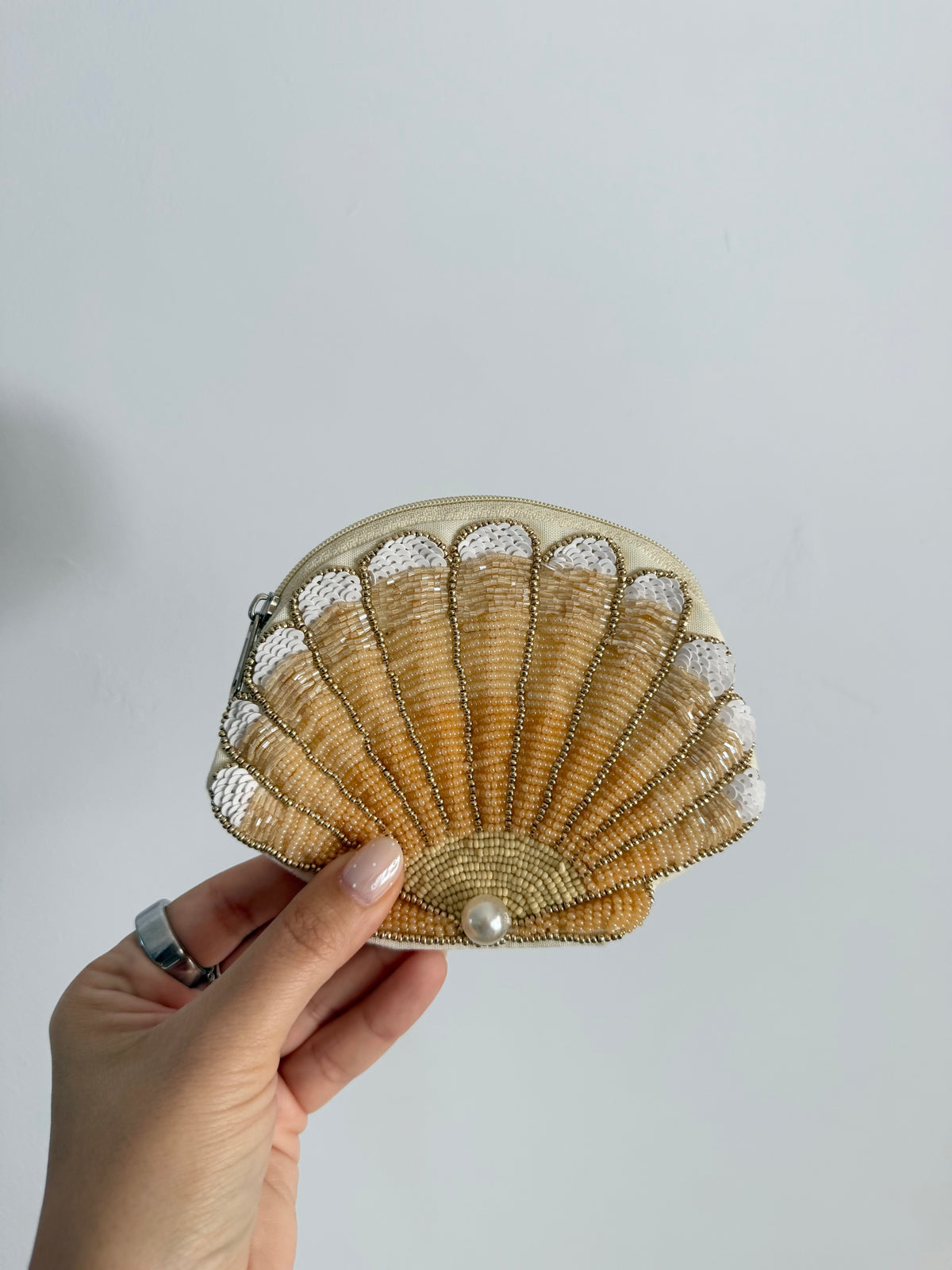 Orange Seashell Coin Pouch