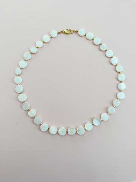 Mother of Pearl Disk Necklace