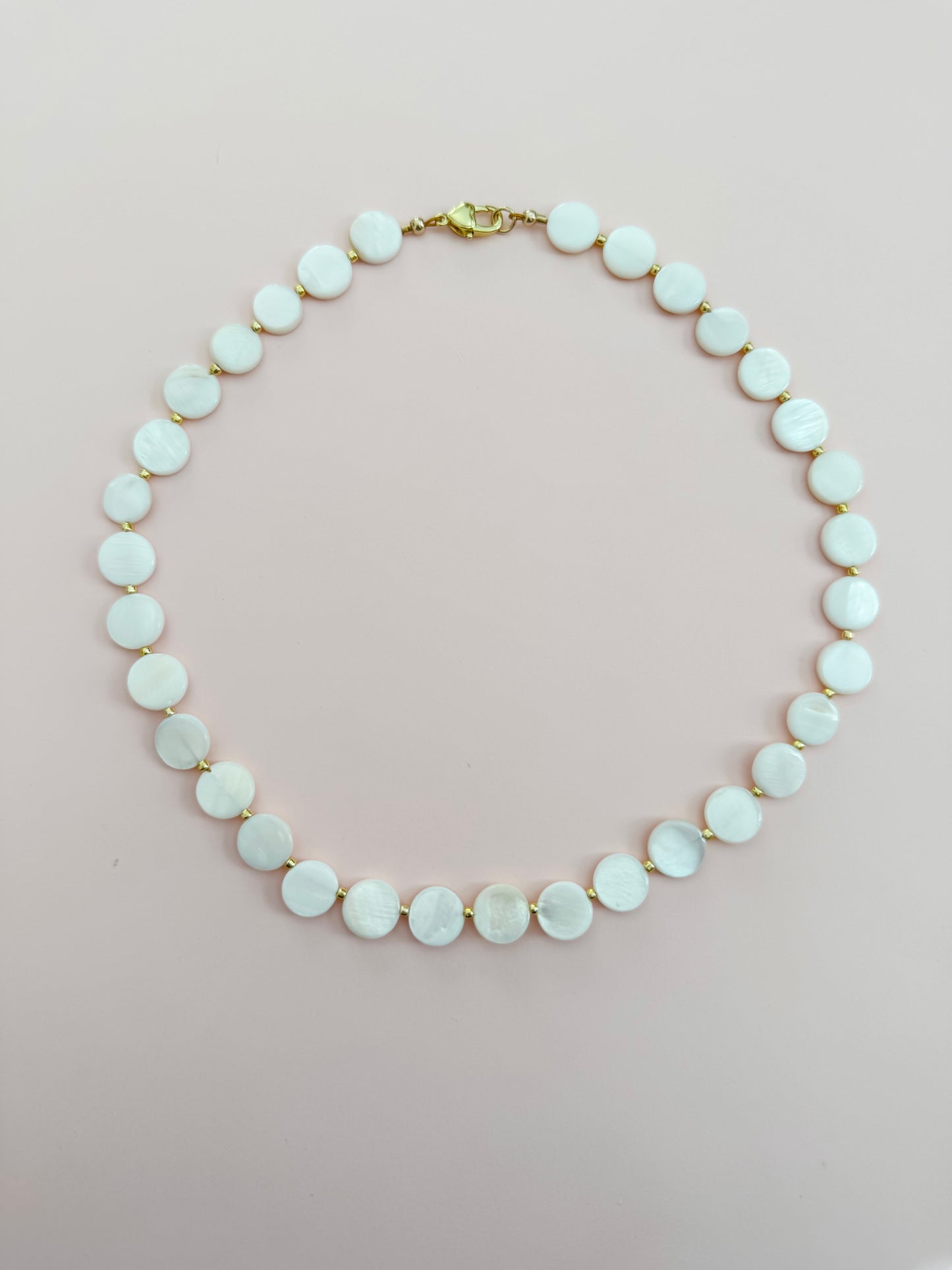Mother of Pearl Disk Necklace