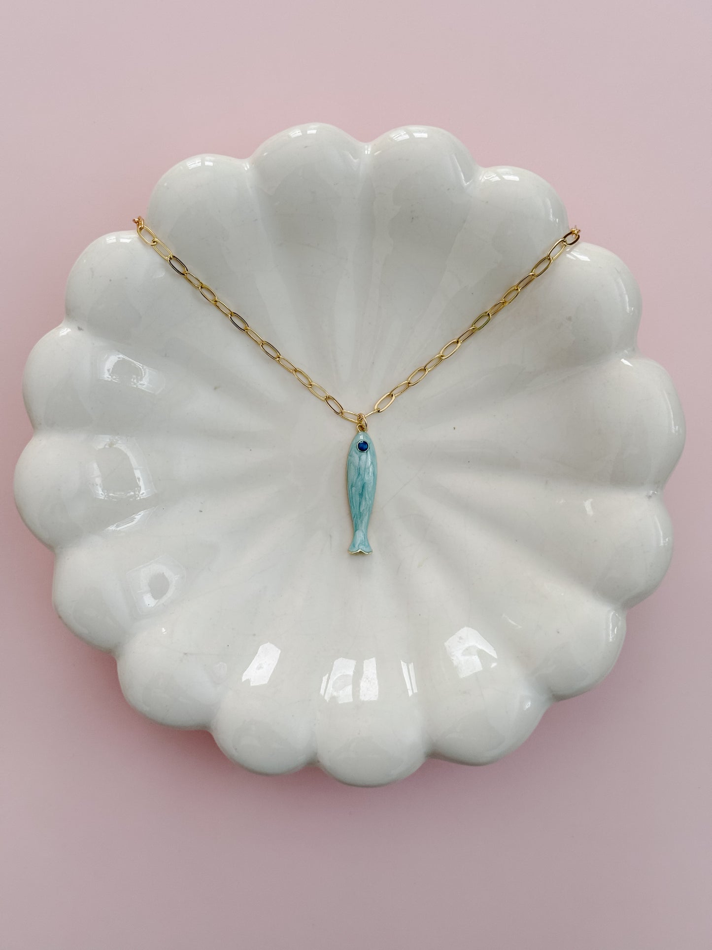 Aqua Fish Necklace