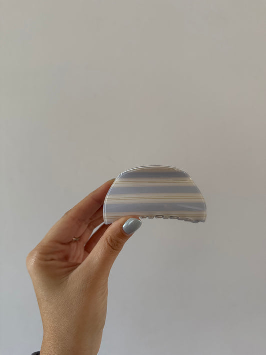 Periwinkle Blue Stripe Hair Clip