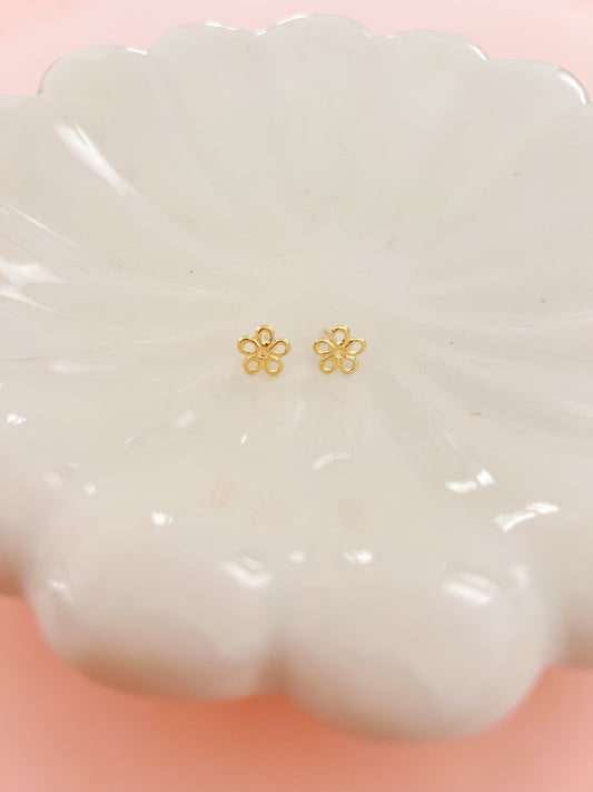 Gold Filled Flower Post Earrings