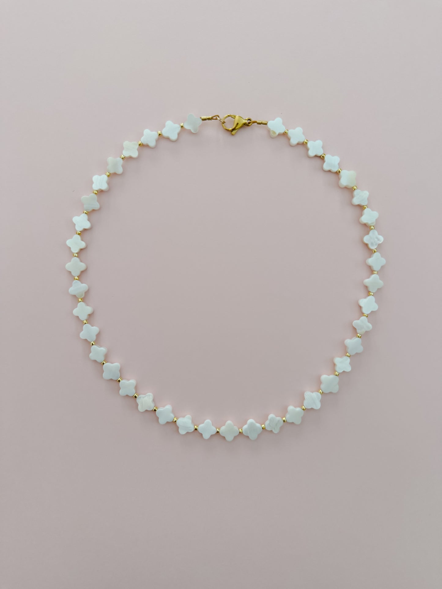 Mother of Pearl Quatrefoil Necklace