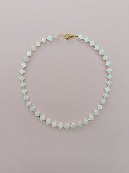 Mother of Pearl Quatrefoil Necklace