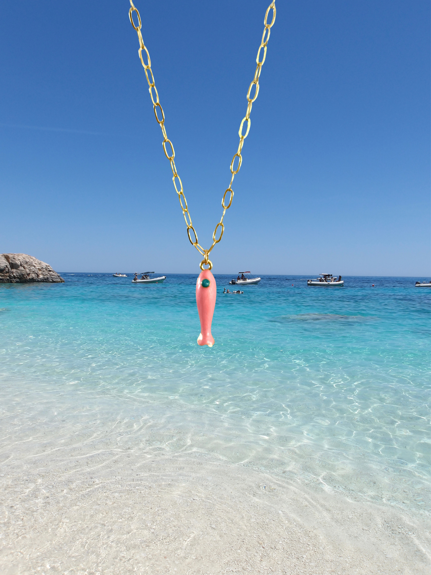 Pink Fish Necklace
