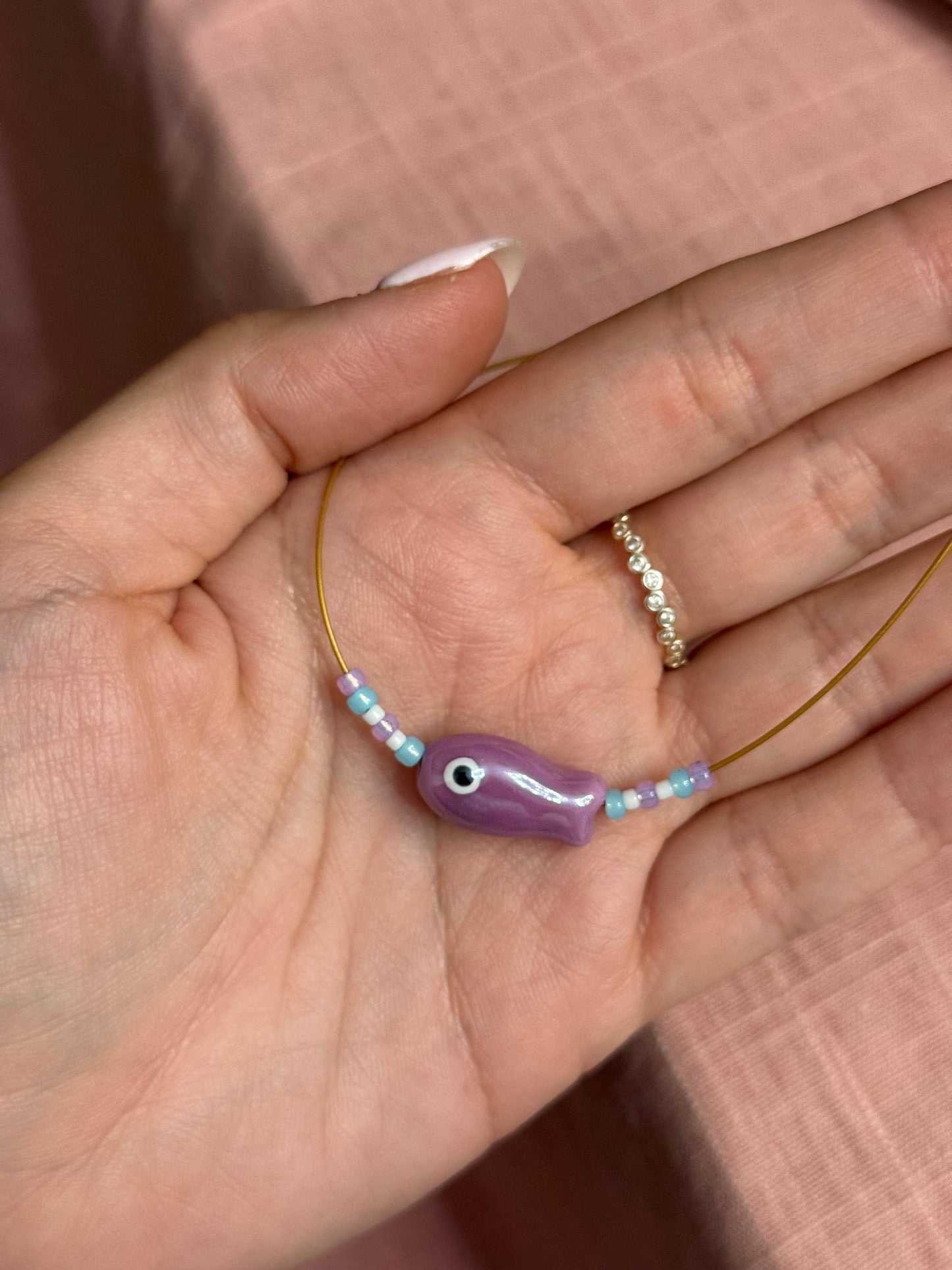 Purple Fish Necklace