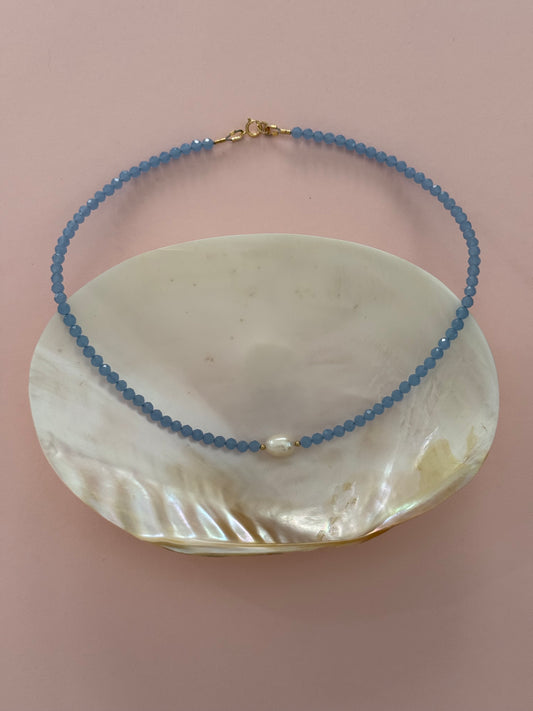 Cornflower Beaded Necklace