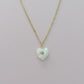 Pearly Rhinestone Heart Necklace